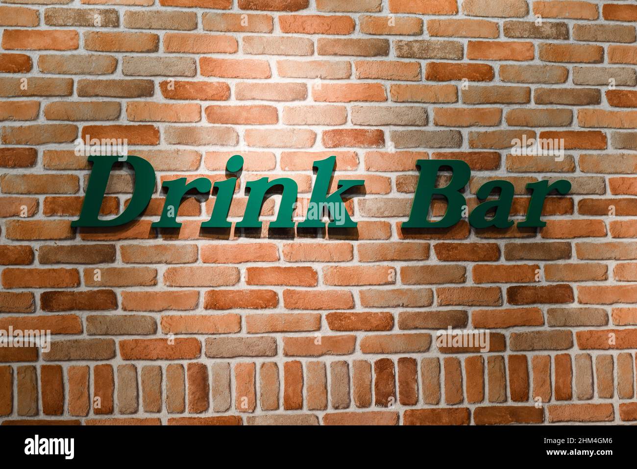 Drink bar sign on the wall at a Japanese restaurant in Japan Stock Photo