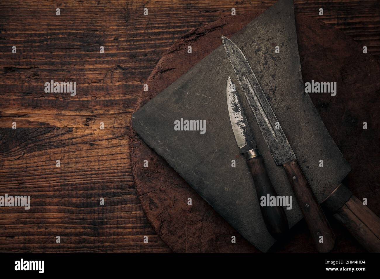 Rustic Cleaver Big ad little hi-res stock photography and images - Alamy