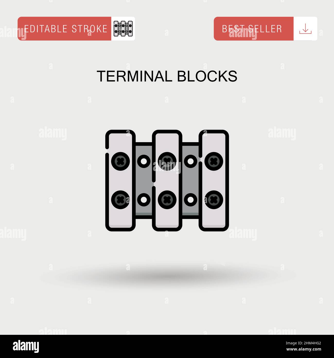 Terminal blocks Simple vector icon. Stock Vector