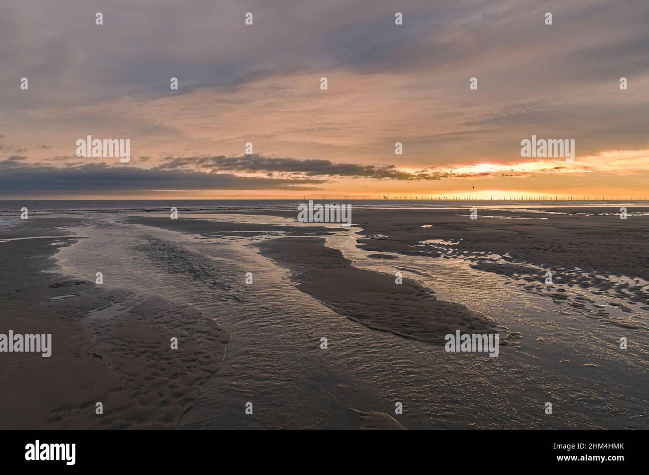 Low tide at sunrise Stock Photo