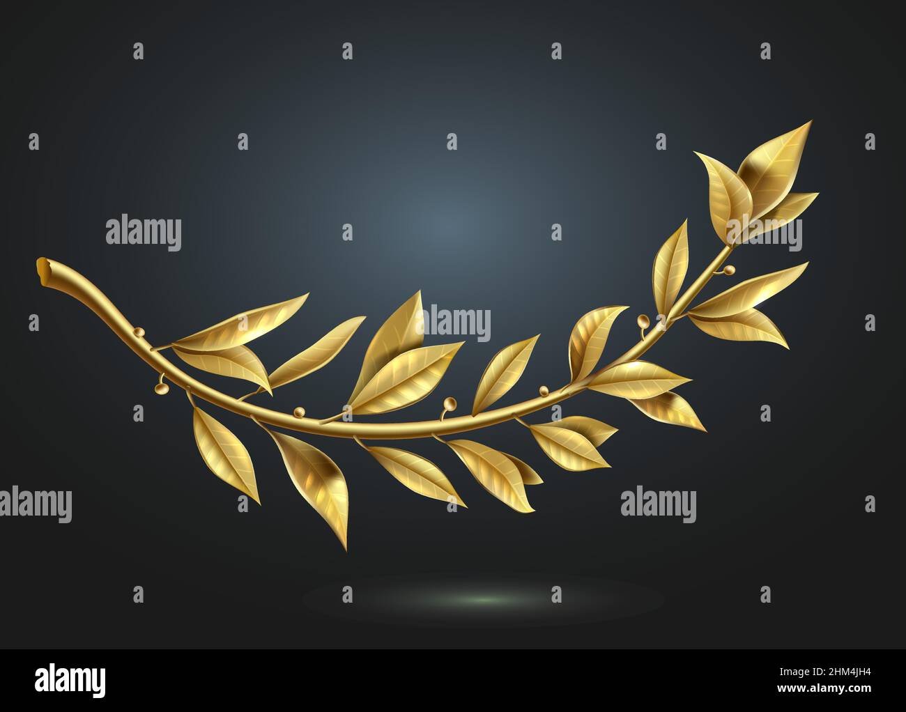 Vector graphics. Golden laurel branch is part of the winner wreath ...