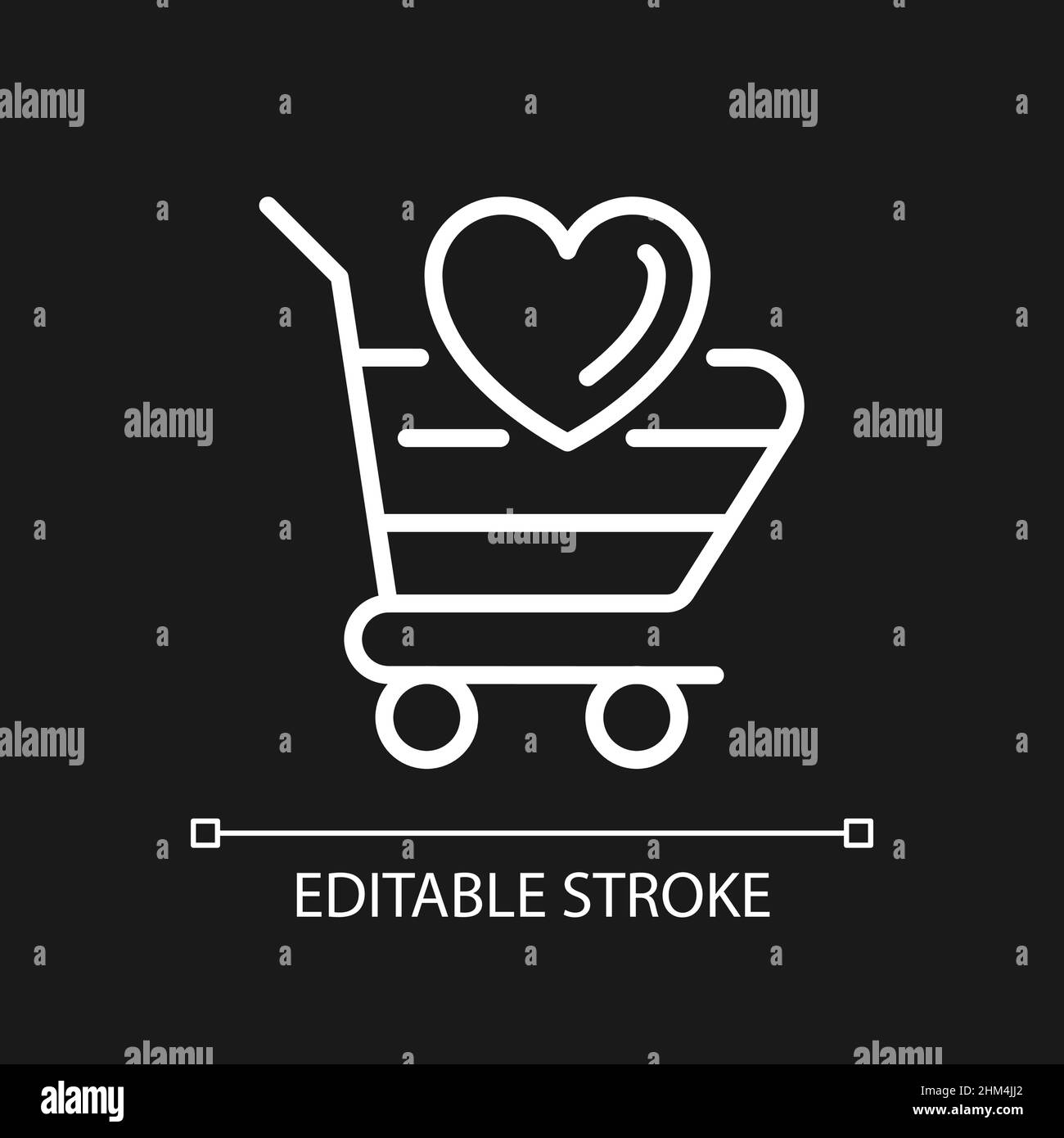 Wish list pixel perfect white linear icon for dark theme Stock Vector