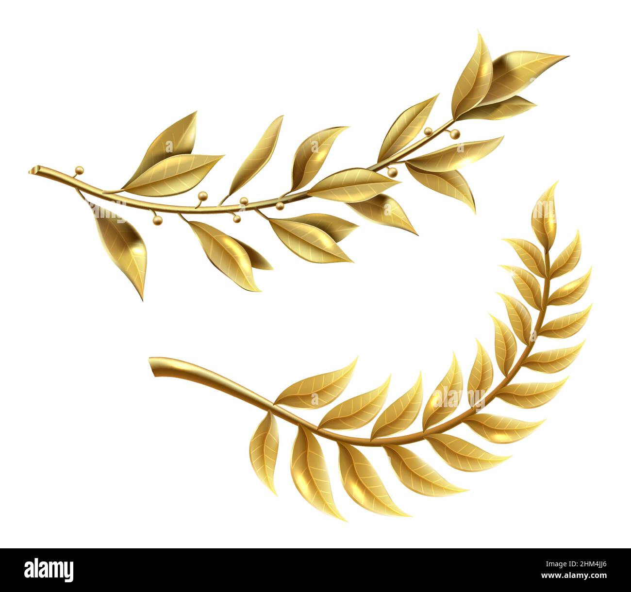 Vector graphics. Golden laurel branch is part of the winner wreath ...