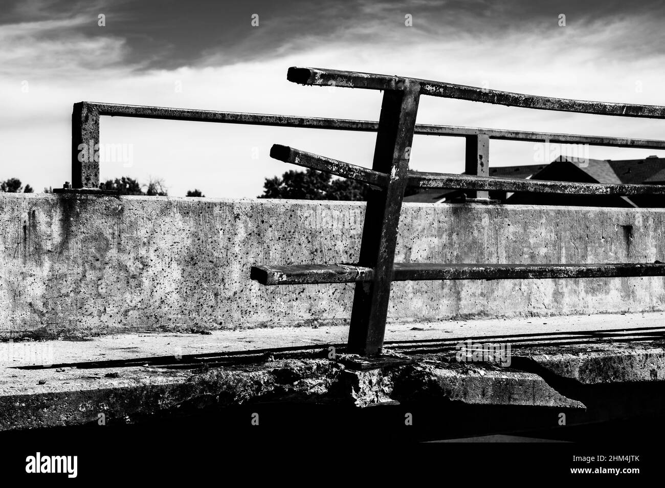 Broken concrete bridge Black and White Stock Photos & Images Alamy