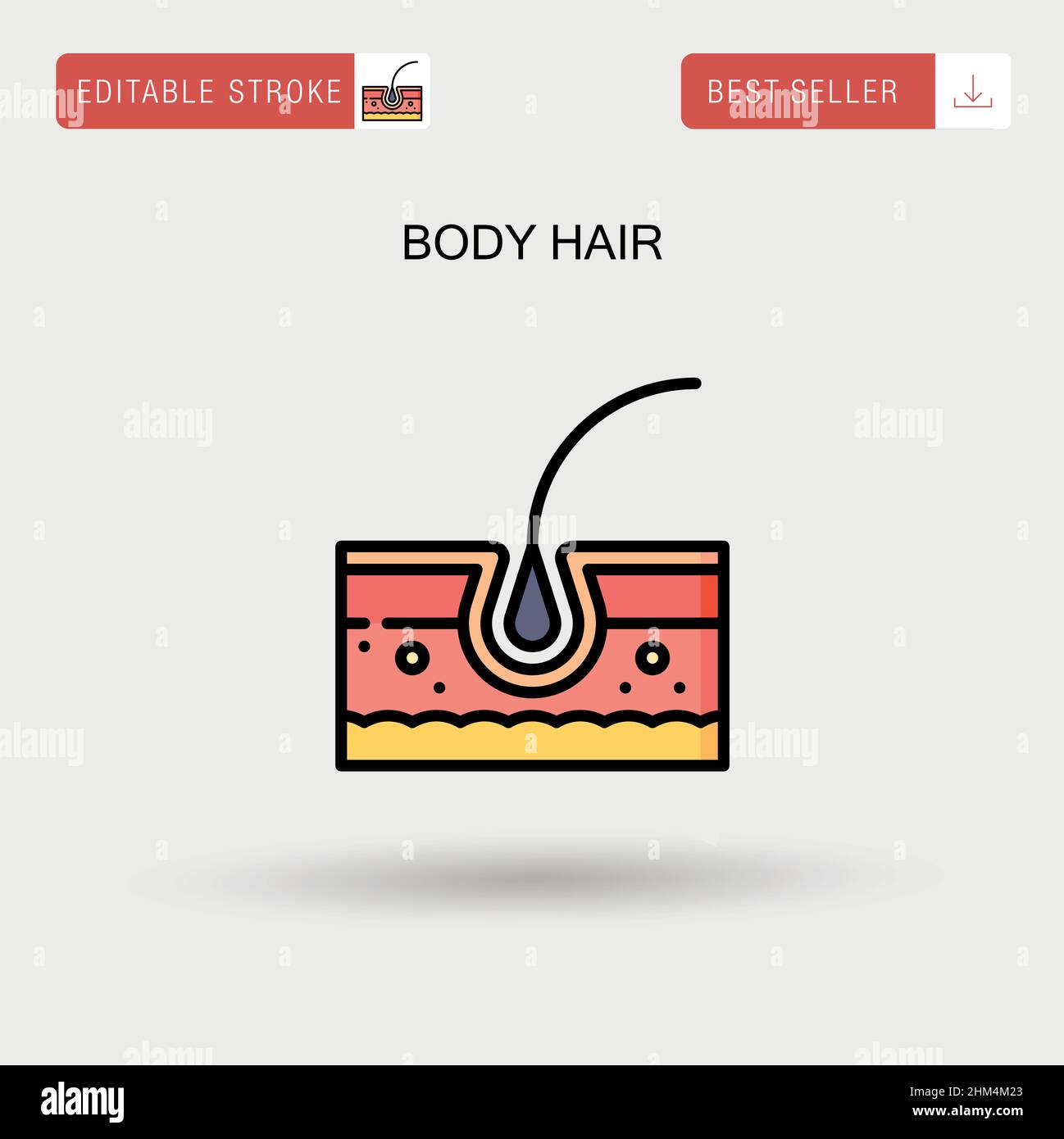 Body hair Simple vector icon. Stock Vector
