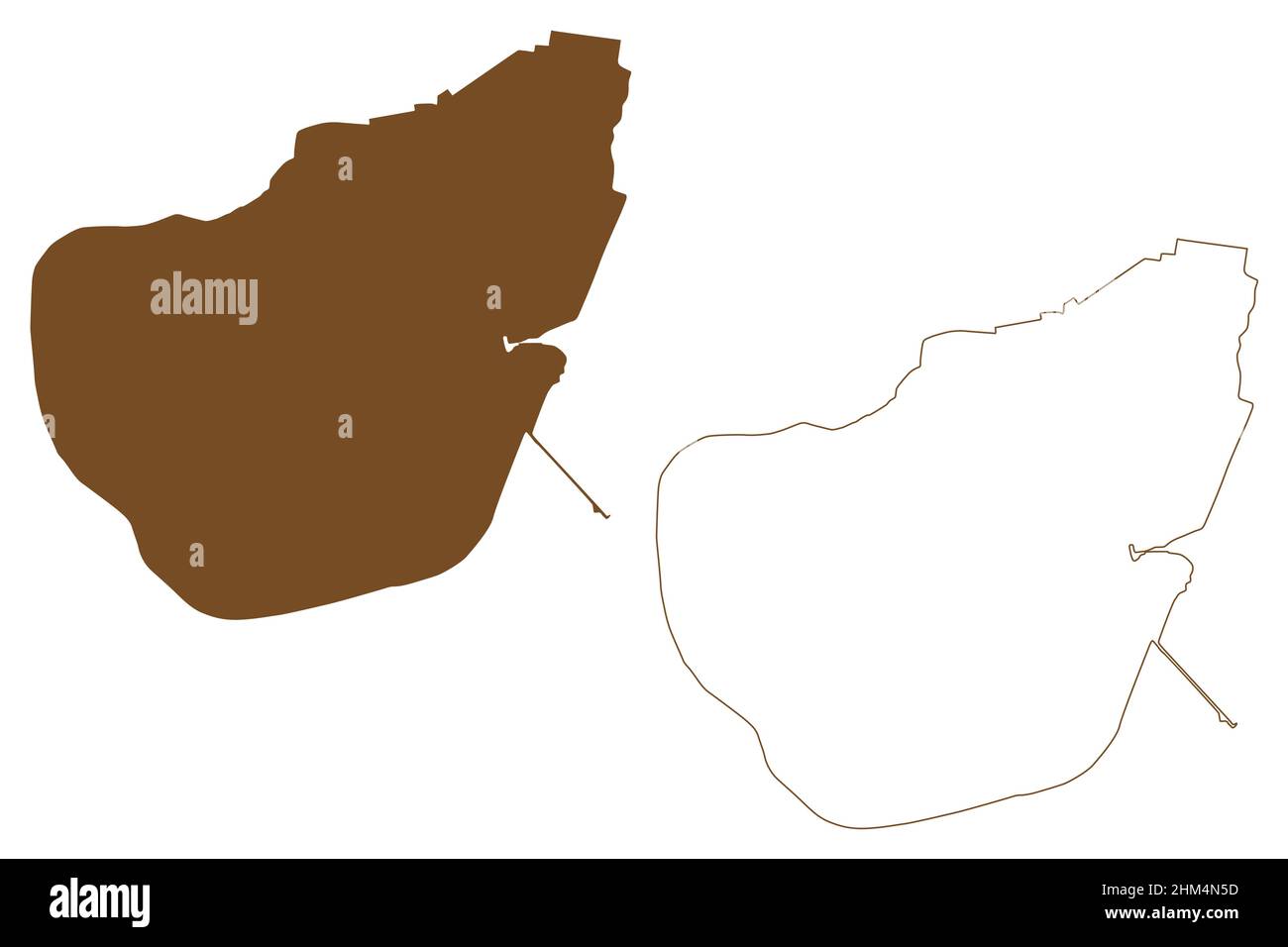 Pellworm island (Federal Republic of Germany) map vector illustration, scribble sketch Pelvorm map Stock Vector