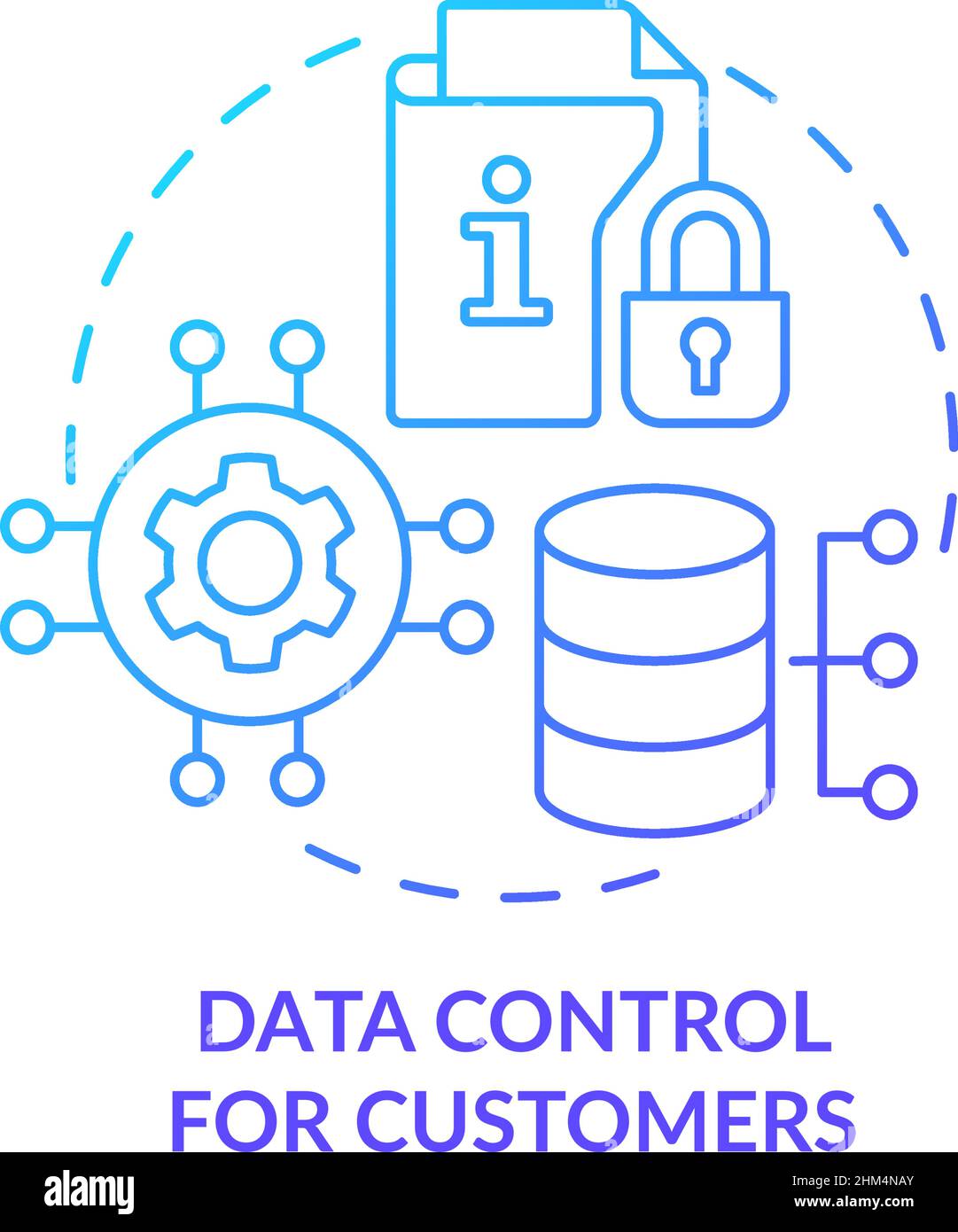Data control for customers blue gradient concept icon Stock Vector ...