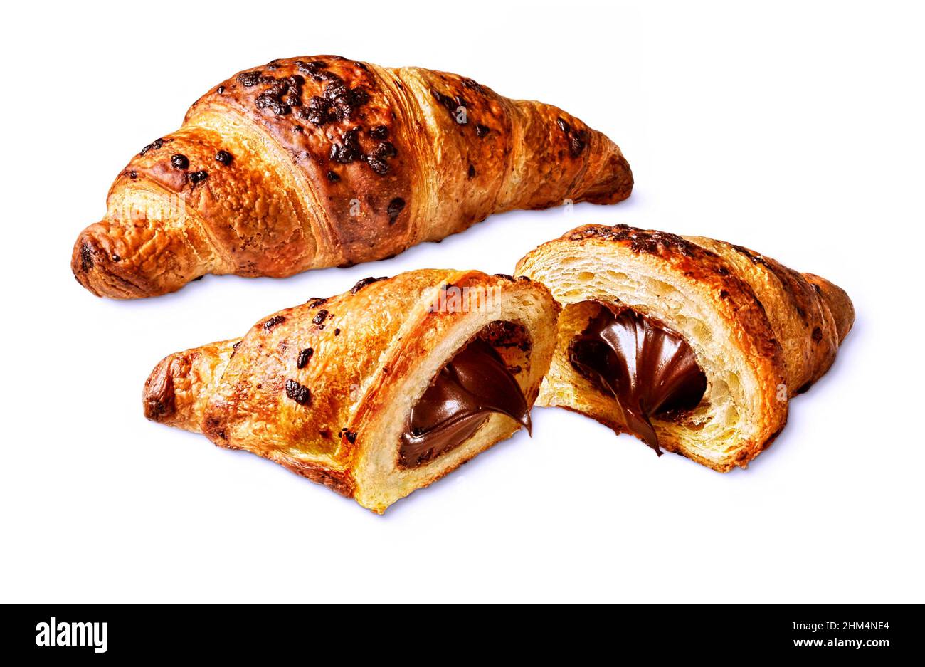 chocolate filled croissant isolated on white Stock Photo Alamy