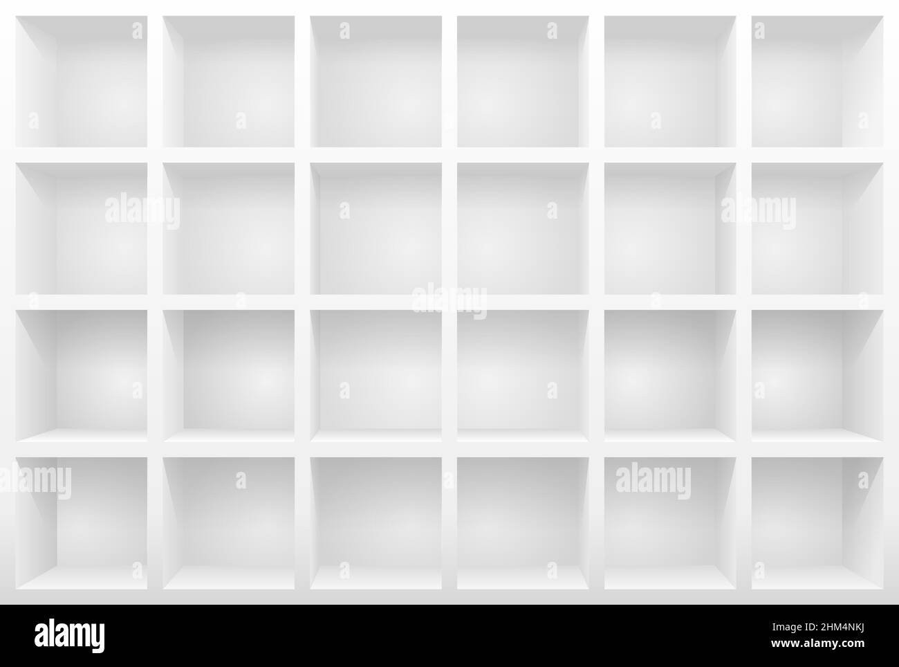 Shelves and drawers with doors of plywood. Cloakroom or storage of things. Deposit cell of the bank. Vector graphics Stock Vector