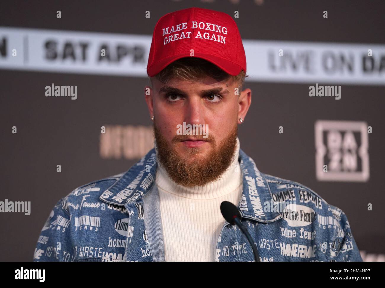 Jake Paul, co-owner of Most Valuable Promotions during a press conference at The Leadenhall Building, London. Picture date: Monday February 7, 2022. Stock Photo