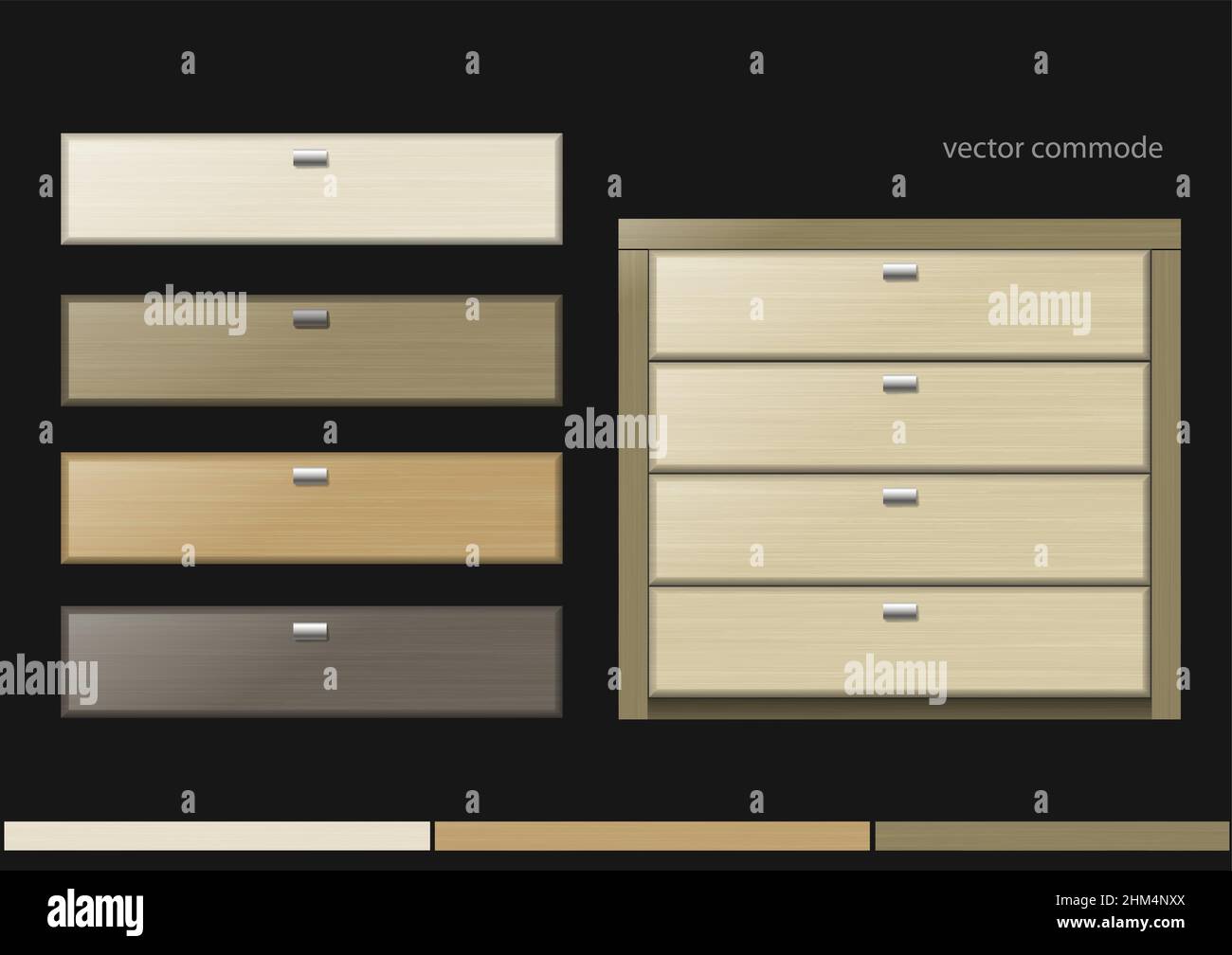 Chipboard Color Front chest and different boxes of different kinds of wood or chipboard ...