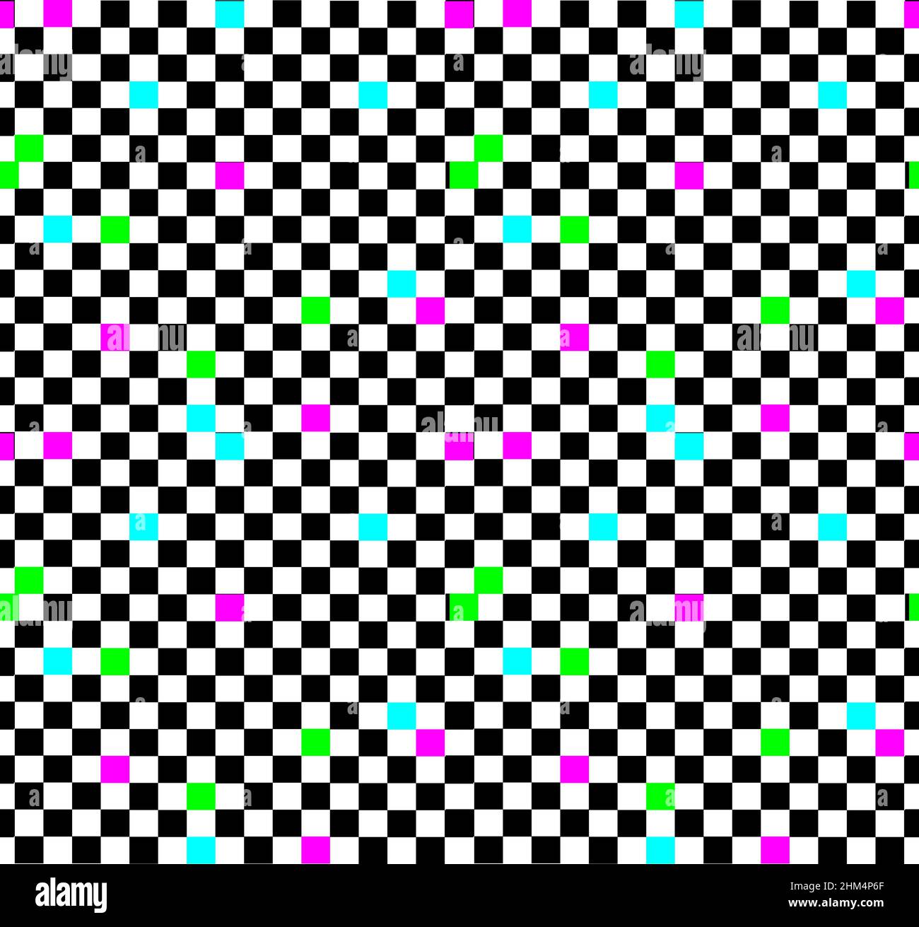 No Signal TV retro television test pattern with color RGB Bars and VHS glitch effect. Vaporwave and retrowave style background Stock Vector
