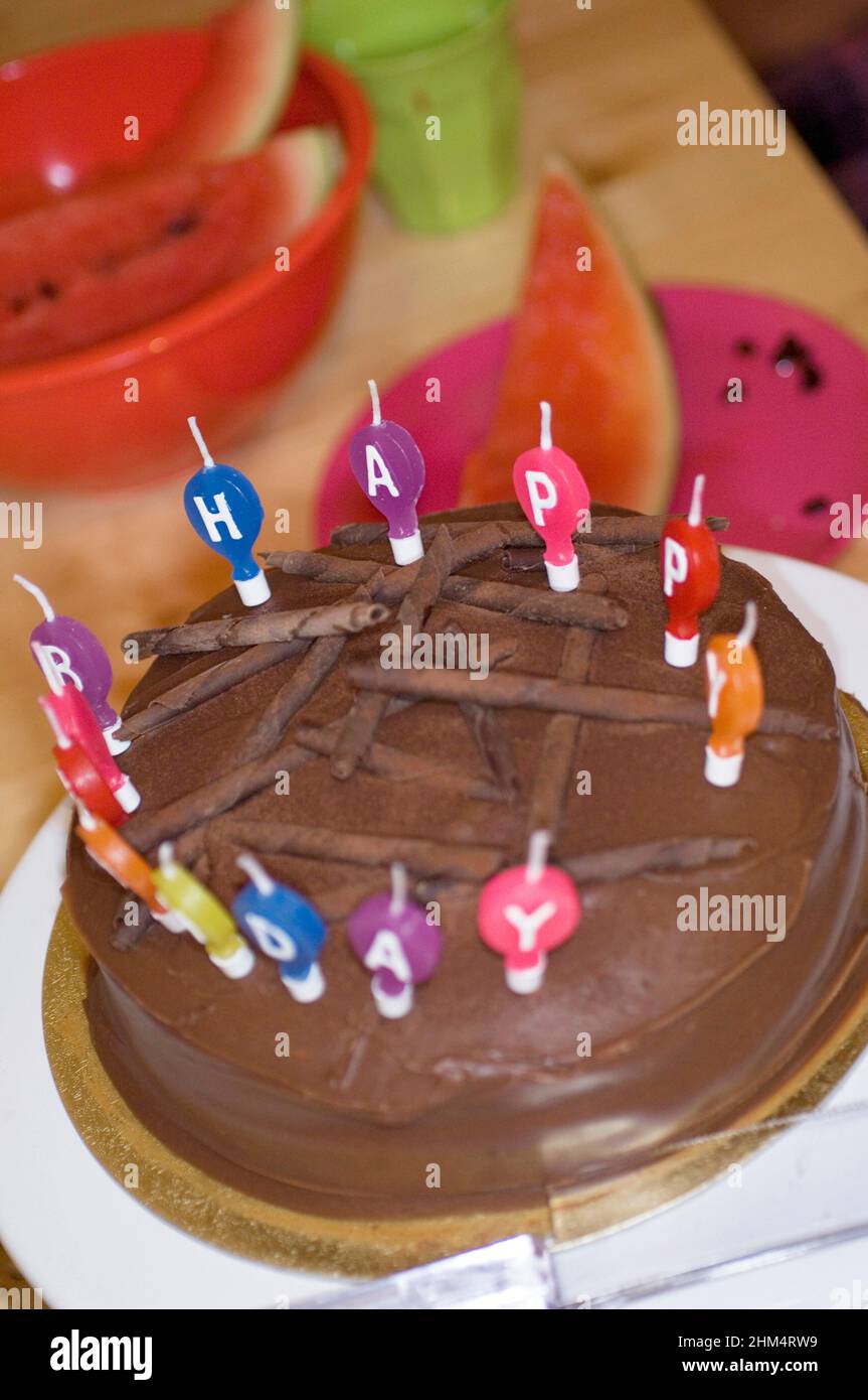 High Angle View Of A Birthday Cake With Candles, Credit:Photoshot Creative / Stuart Cox / Avalon Stock Photo