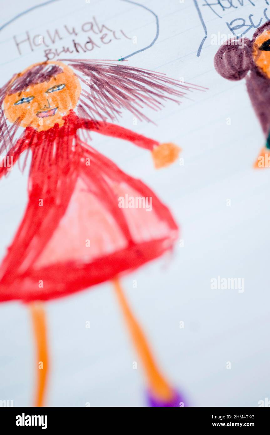 Close-Up Of The Drawing Of A Girl On Paper, Credit:Photoshot Creative / Stuart Cox / Avalon Stock Photo