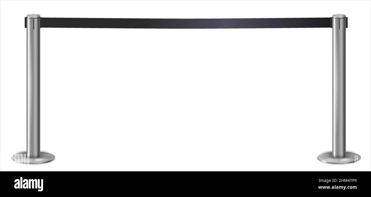 The barrier fence of the airport ticket offices. Border of pedestrian