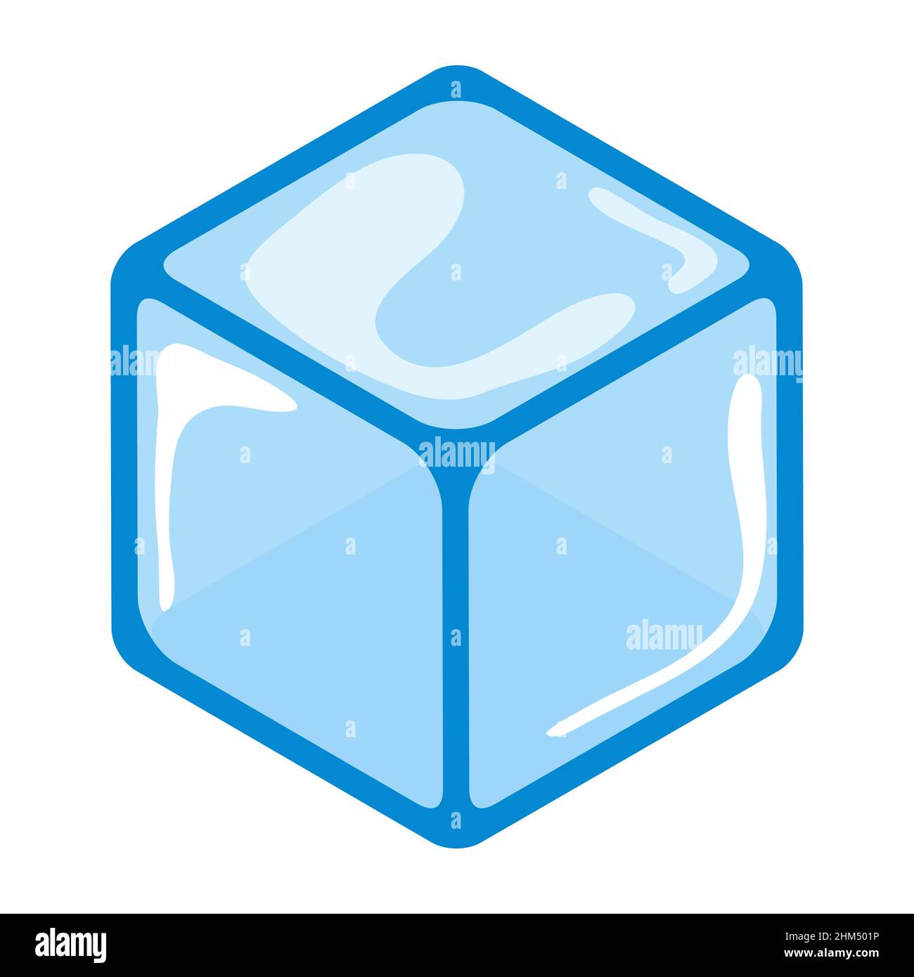 Ice cube cartoon symbol. Simple Vector illustration isolated on white background. Stock Vector