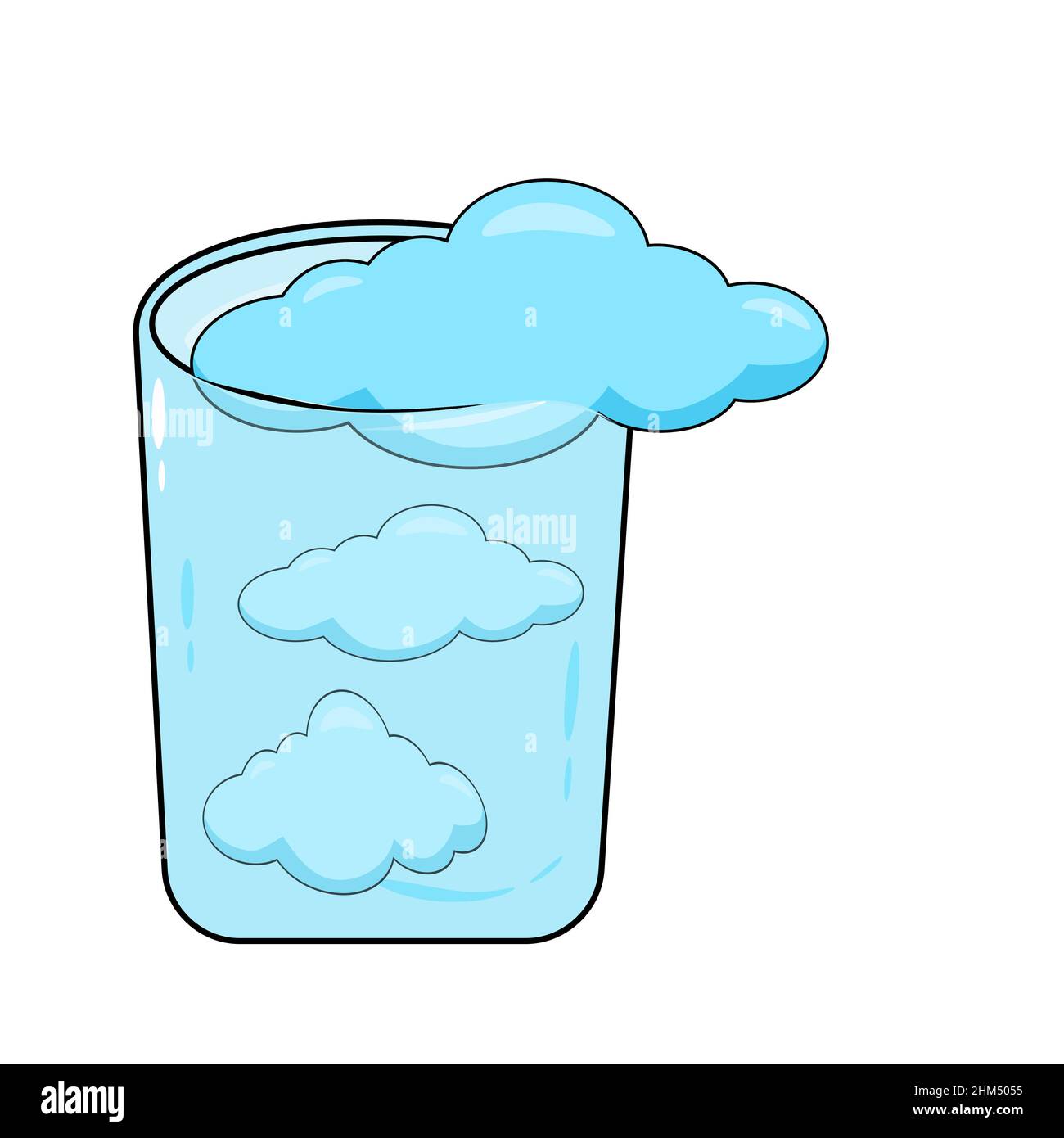 Steam cloud in glass. Vector illustration isolated on white background. Stock Vector