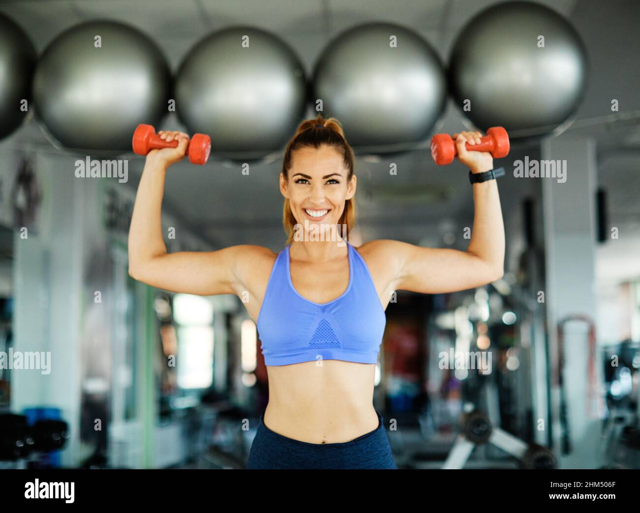gym sport fitness exercise lifestyle athlete health training weight body healthy workout Stock Photo