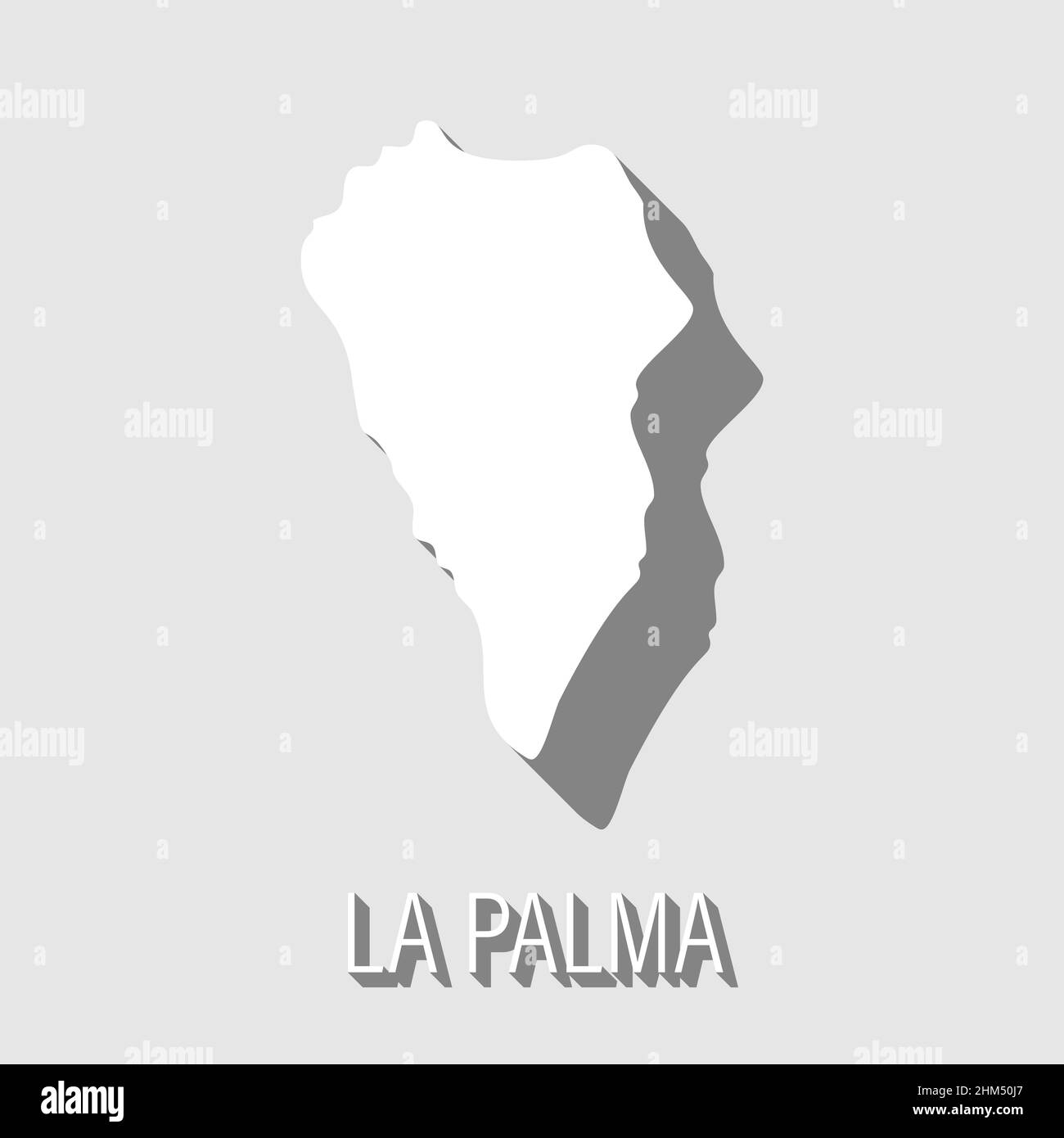 abstract La Palma, Canary Islands outline shape isolated on blue background, vector illustration Stock Vector