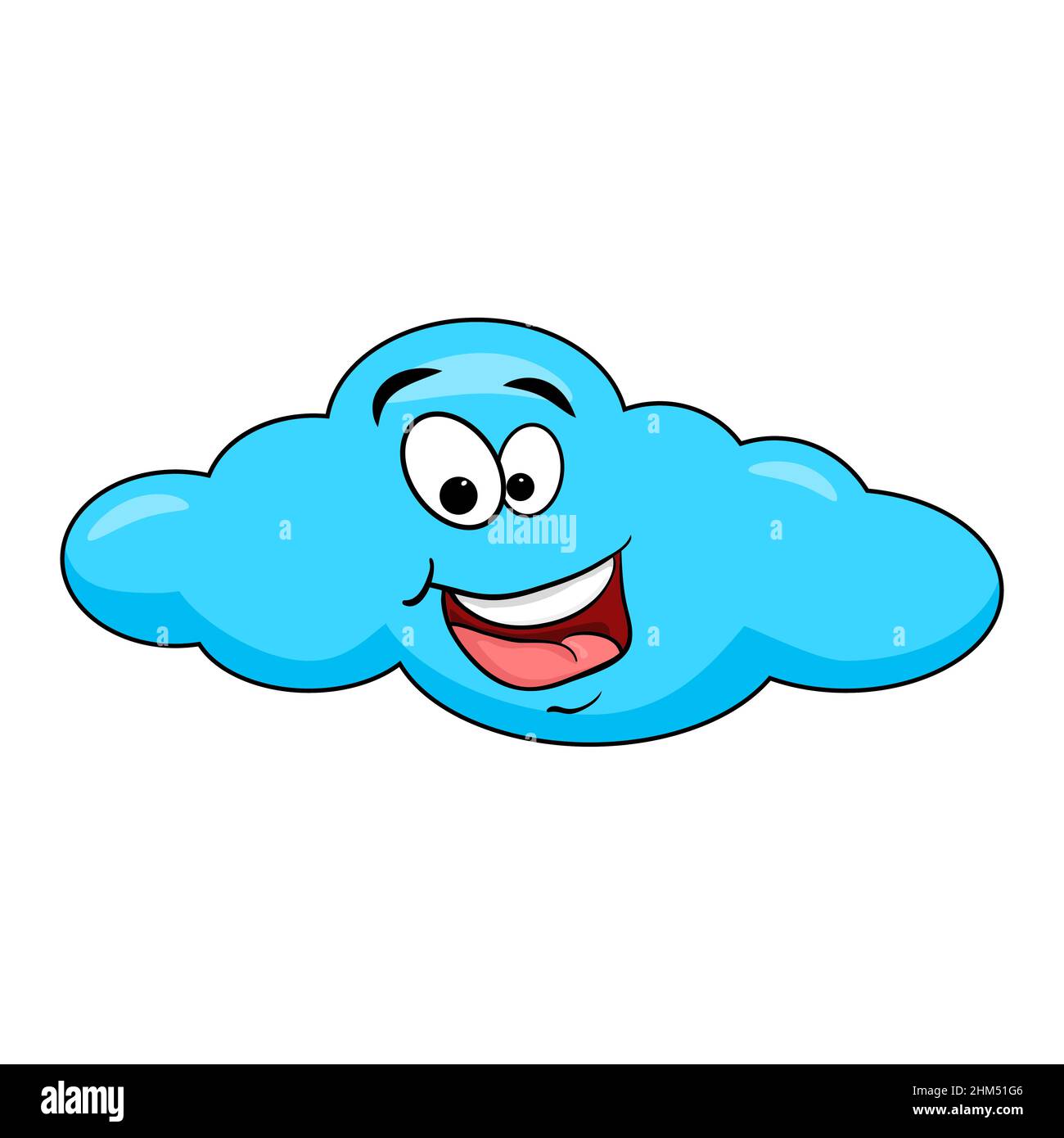 Cute cartoon cloud character with smile and eyes. Vector illustration isolated on white background. Stock Vector