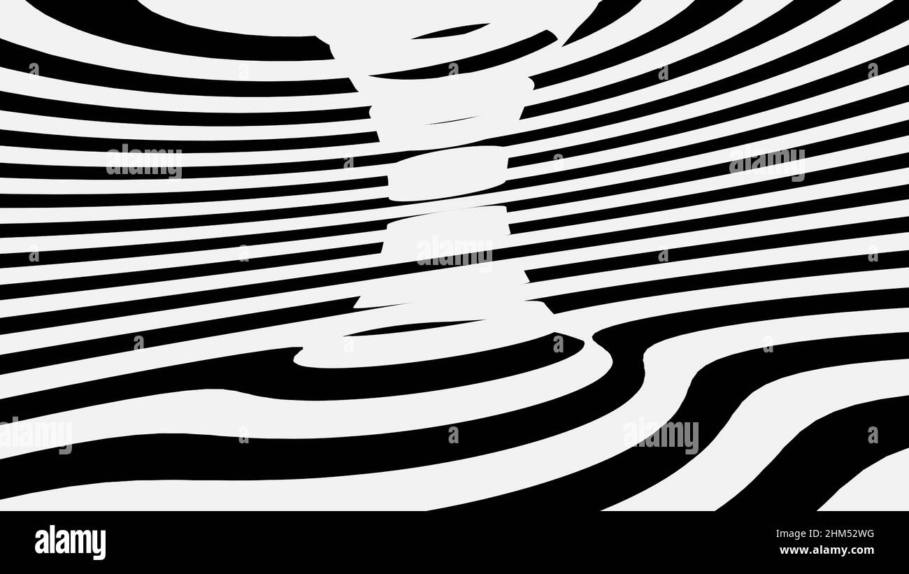 3d illustration - abstract black and white background with lines Stock ...