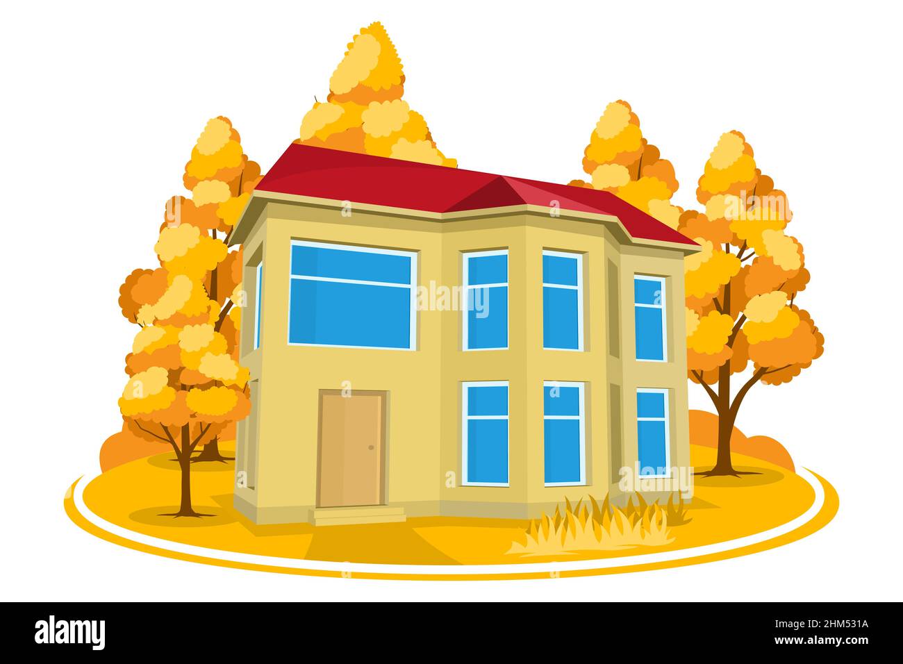 Country cottage autumn Stock Vector Images - Alamy