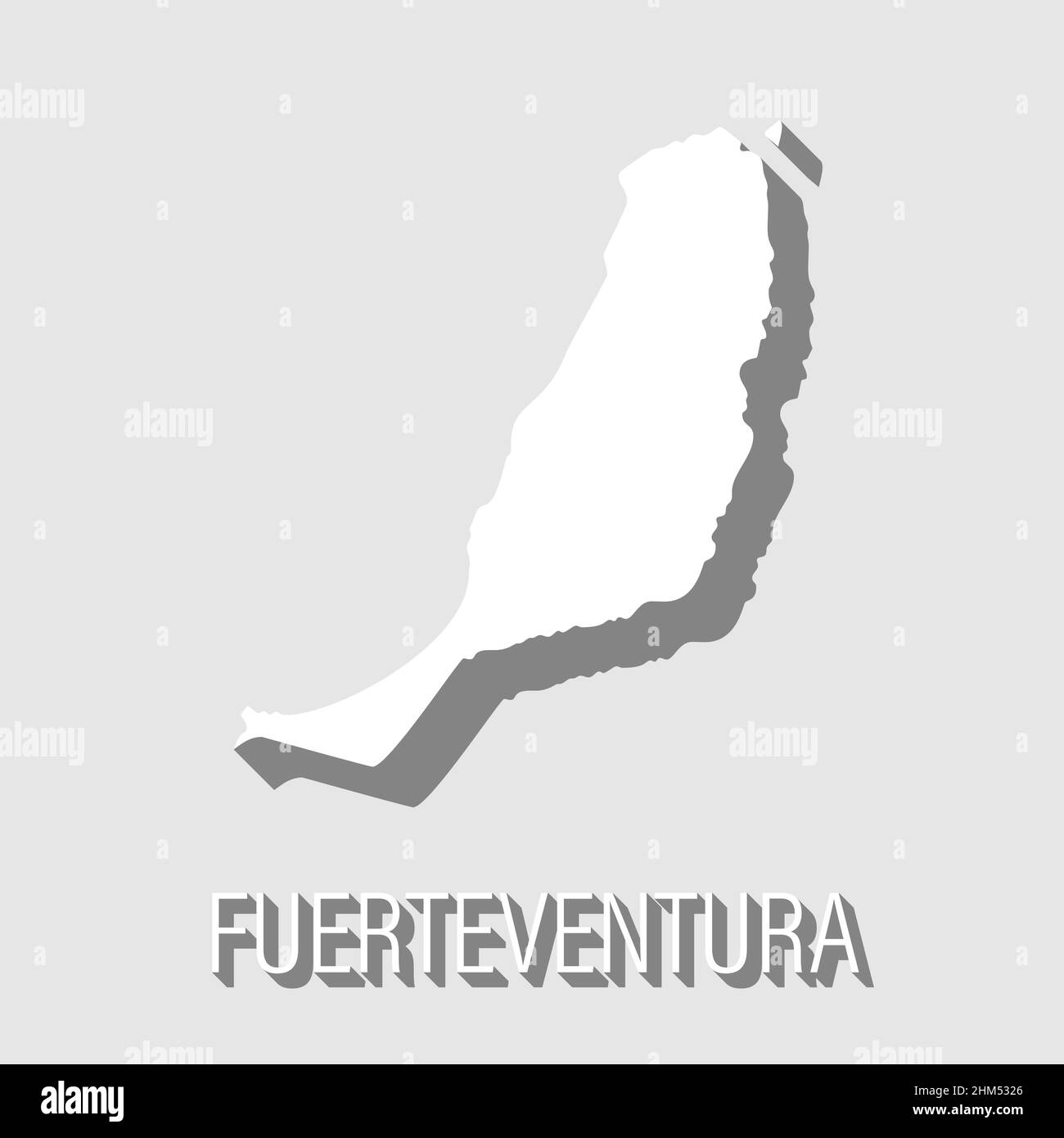 abstract Fuerteventura, Canary Islands outline shape isolated on blue background, vector illustration Stock Vector