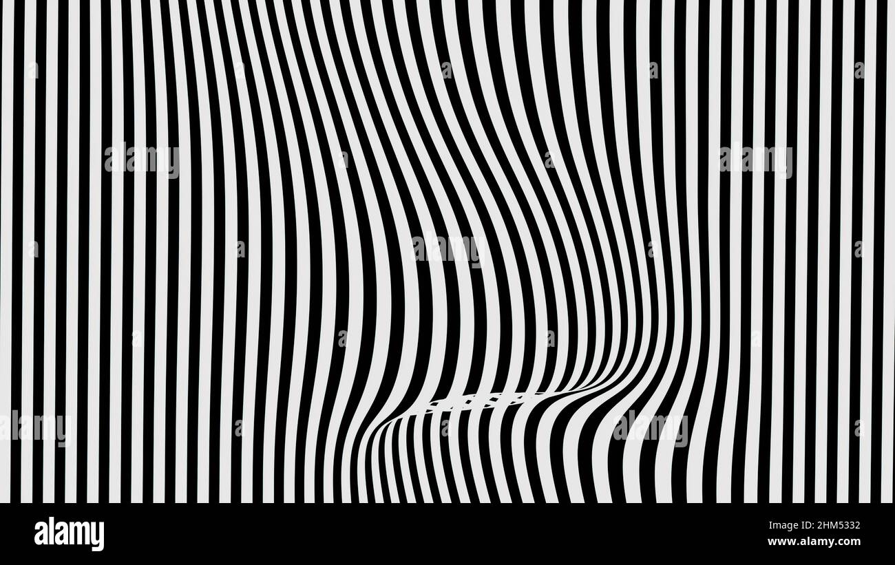 3d illustration abstract black and white background with lines Stock