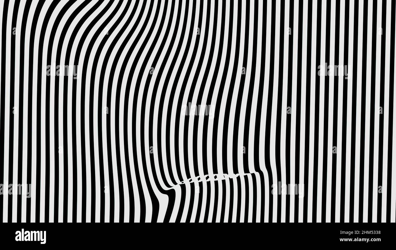 3d illustration - abstract black and white background with lines Stock ...