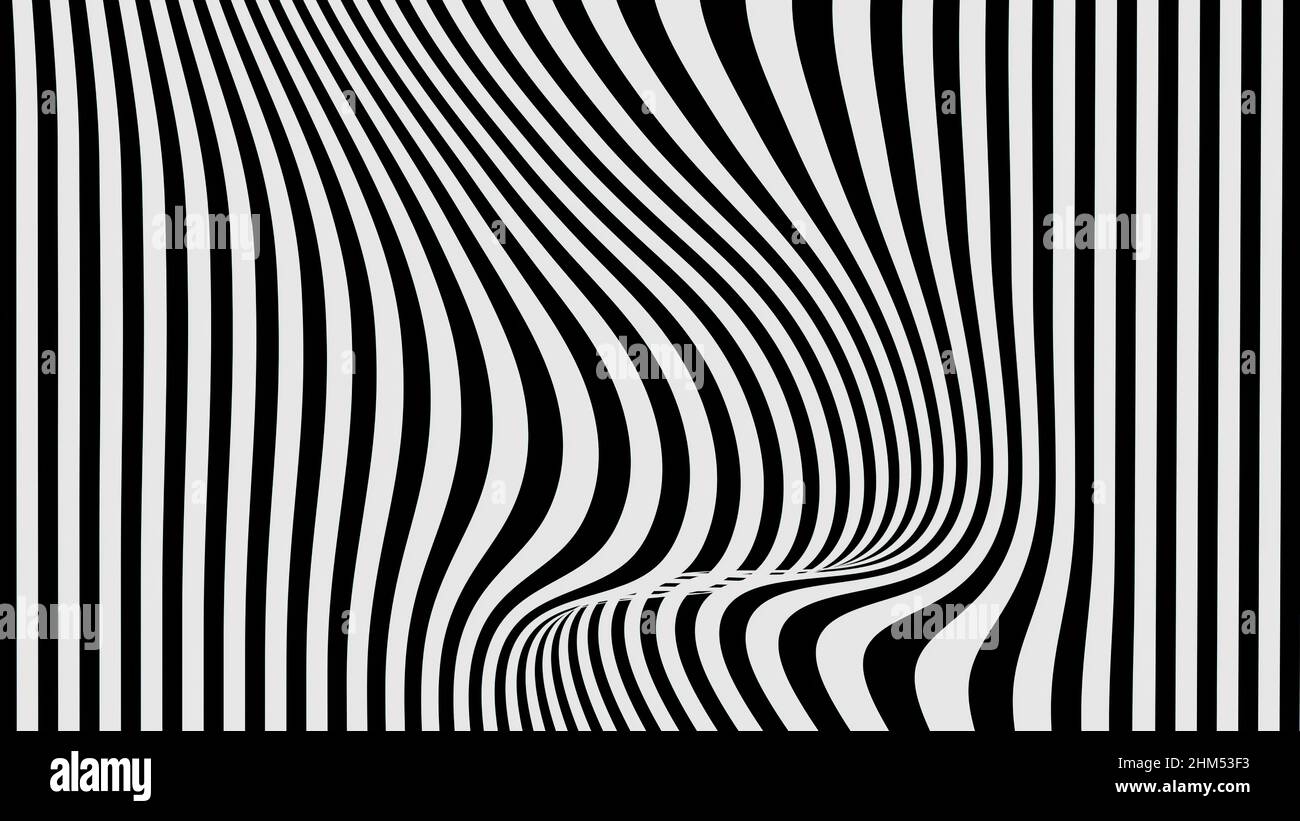 3d illustration - abstract black and white background with lines Stock ...