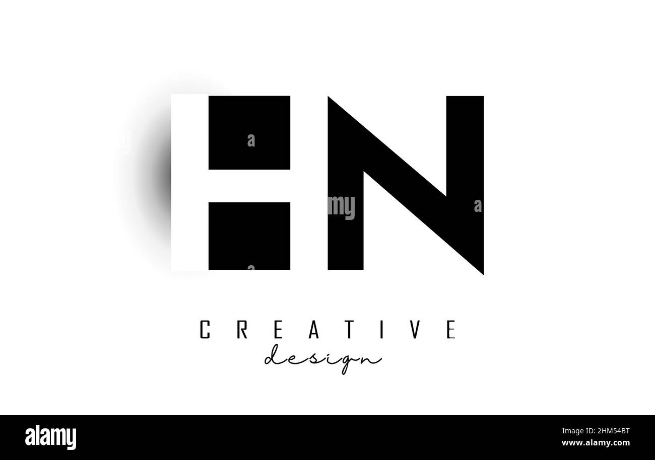 HN letters Logo with negative space design. Vector illustration with with geometric typography. Creative icon with letters. Stock Vector