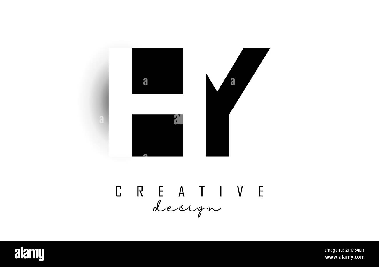 HY letters Logo with negative space design. Vector illustration with ...