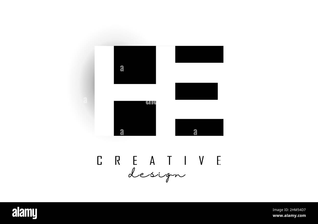 HE letters Logo with negative space design. Vector illustration with ...