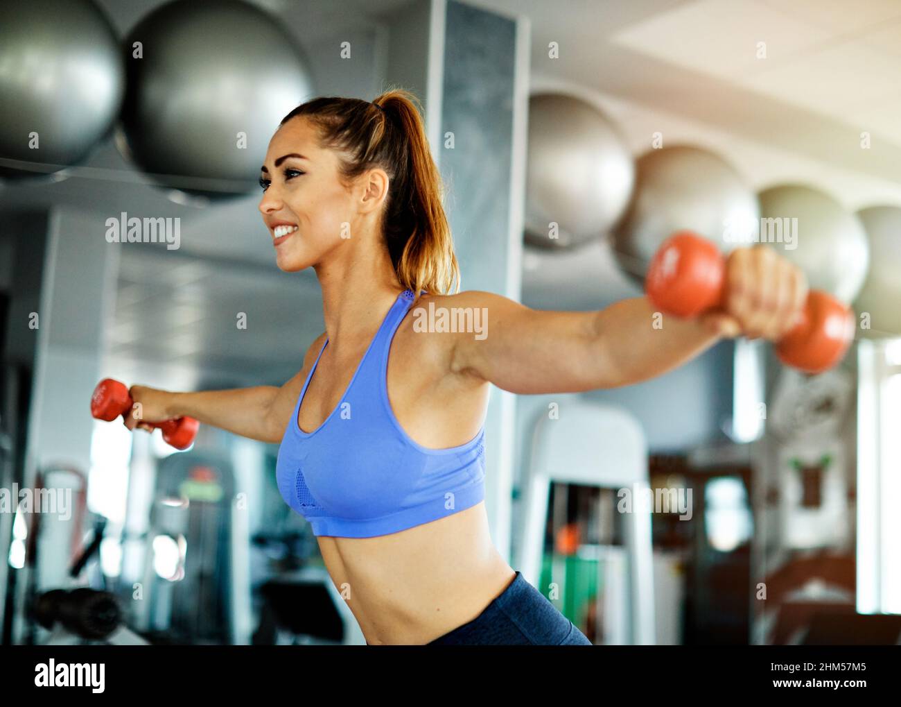 gym sport fitness exercise lifestyle athlete health training weight body healthy workout Stock Photo
