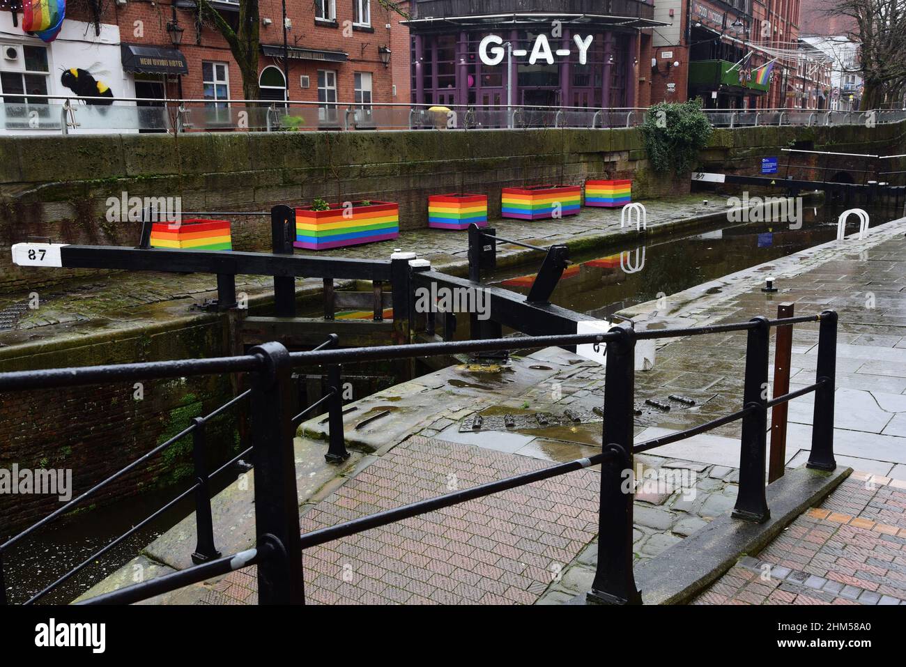 Rochdale Canal in Manchester/'s gay village Stock Photo