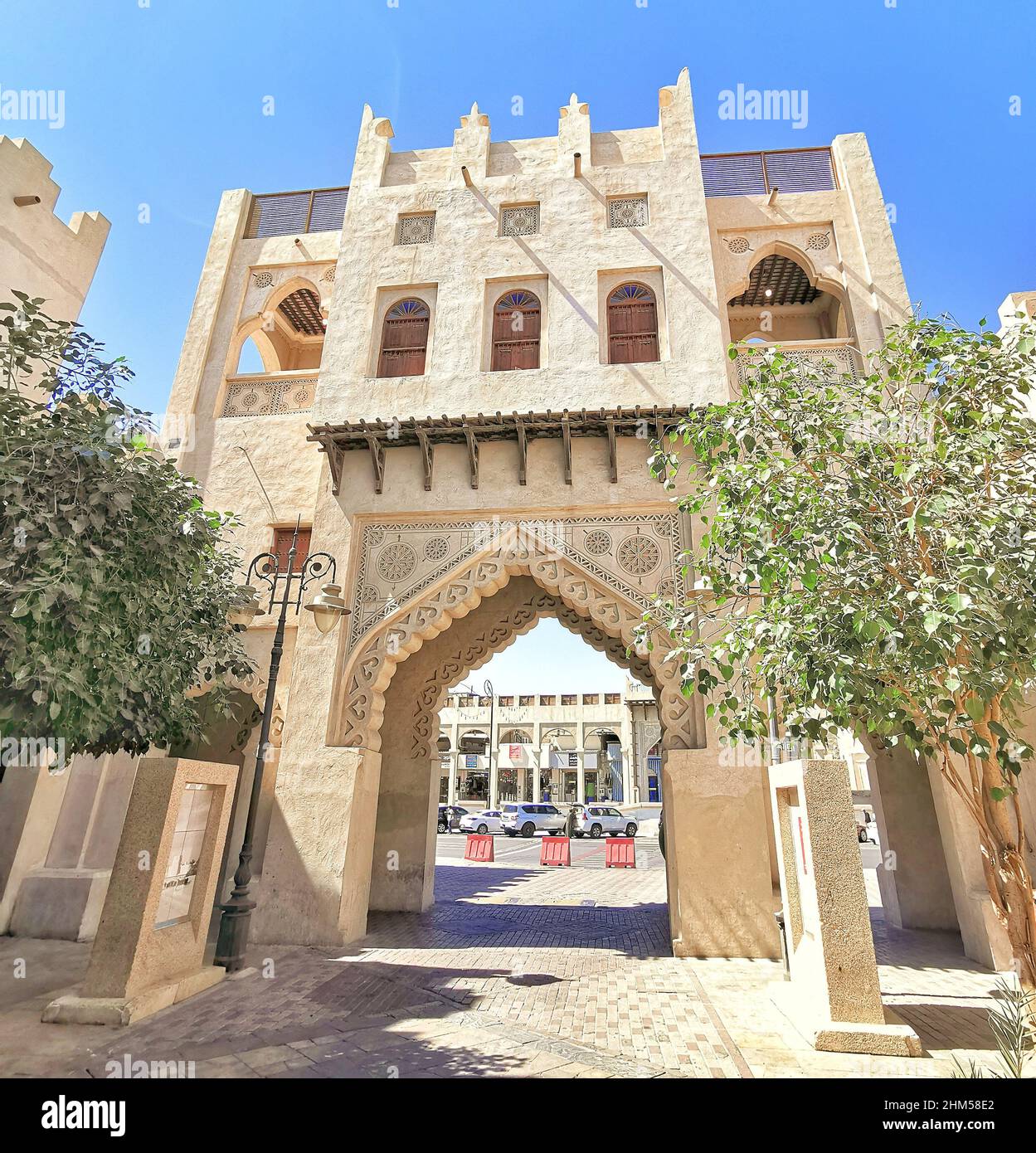HOFUF, SAUDI ARABIA - February 2nd, 2021: The Qaisariah Souq is a cultural attraction, well-preserved to reflect the spirit of ancient times, Arabic a Stock Photo