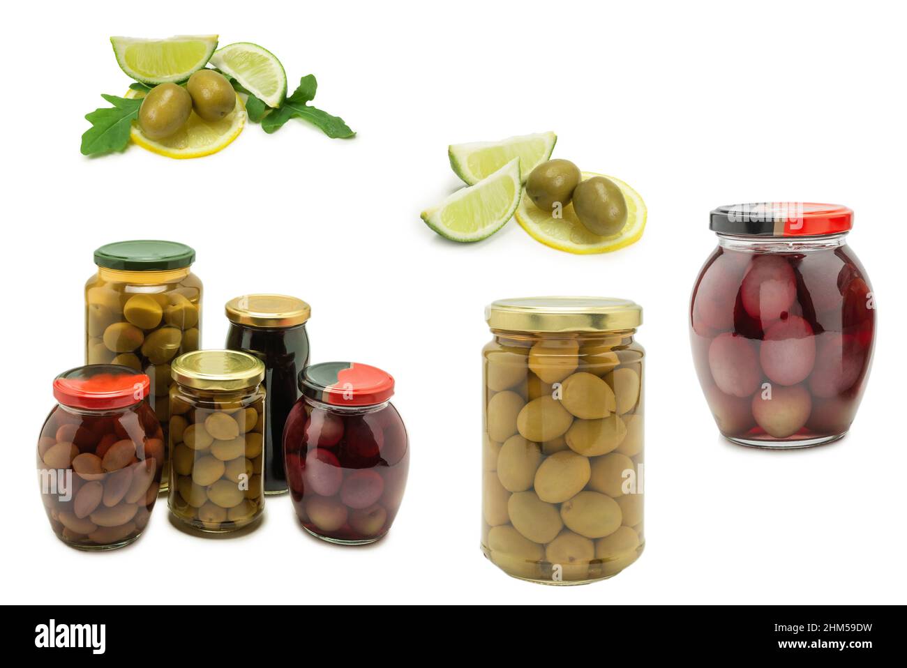 Olives in a bottle isolated on a white background Stock Photo Alamy