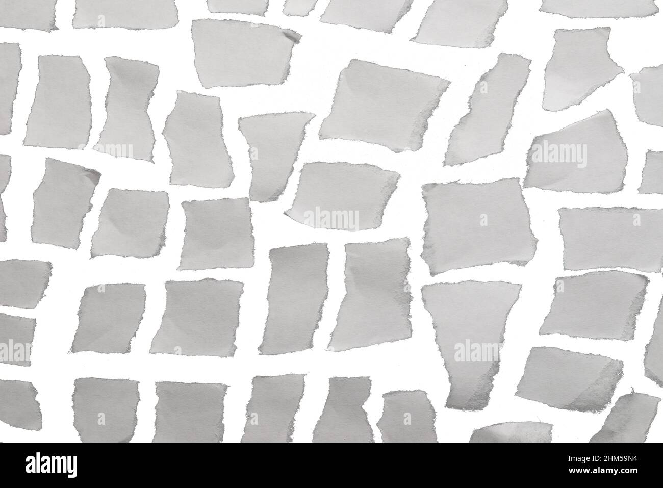 Empty white paper pieces isolated. Space for text or design. Stock Photo