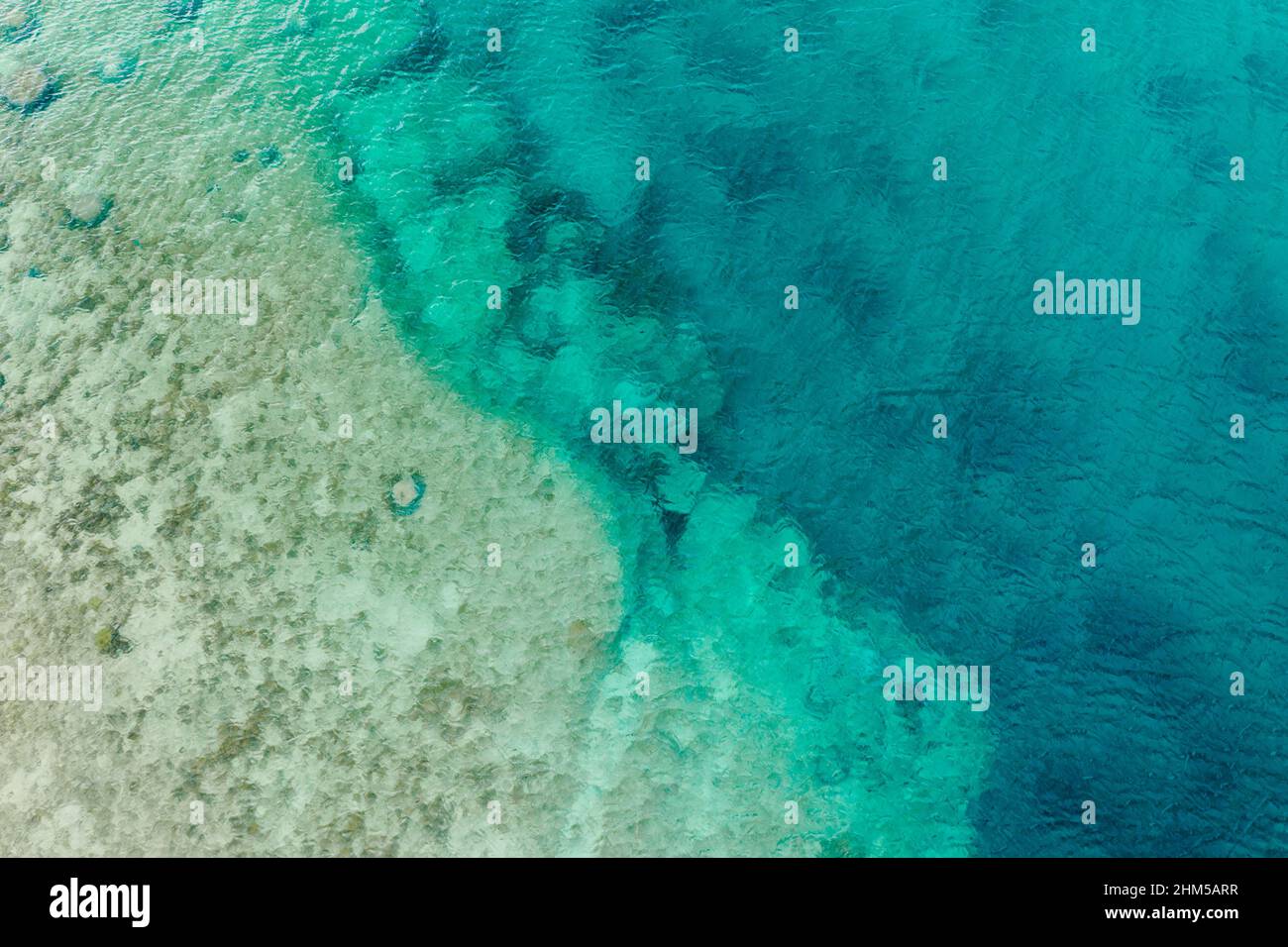 Drone abstract of coral reefs in ocean off coast of Okinawa Stock Photo ...