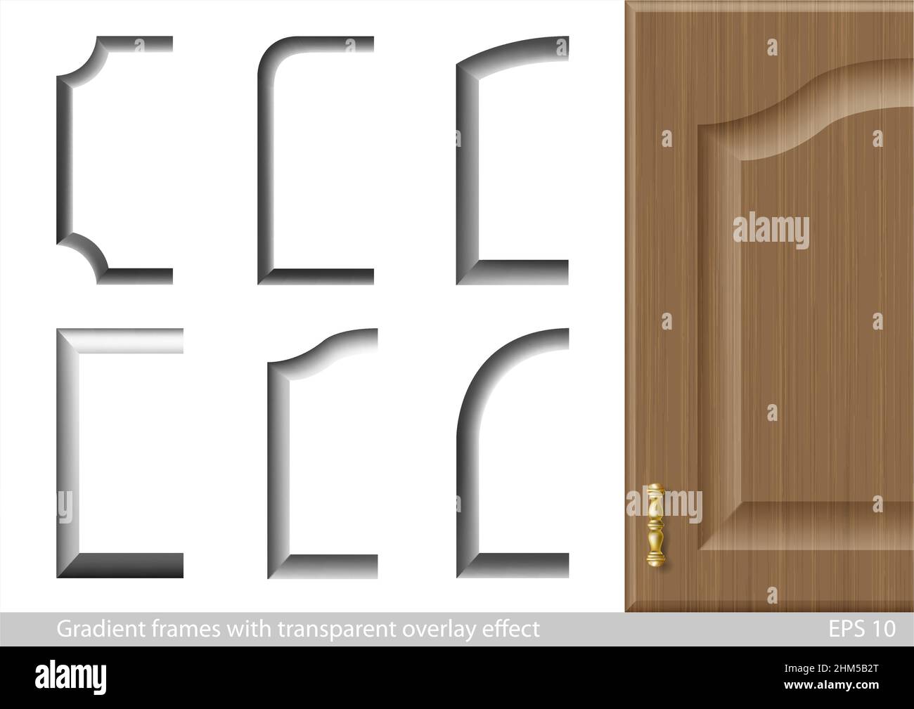 Gradient frames with transparent effect Stock Vector