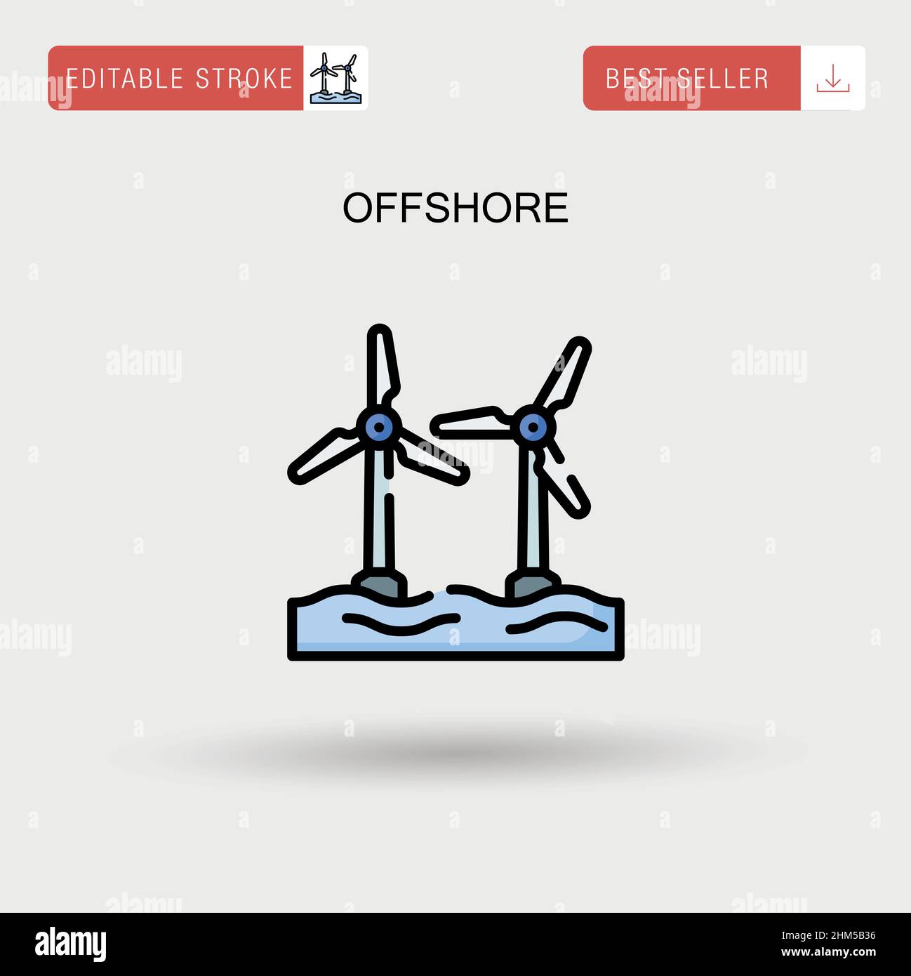 Offshore Simple vector icon. Stock Vector