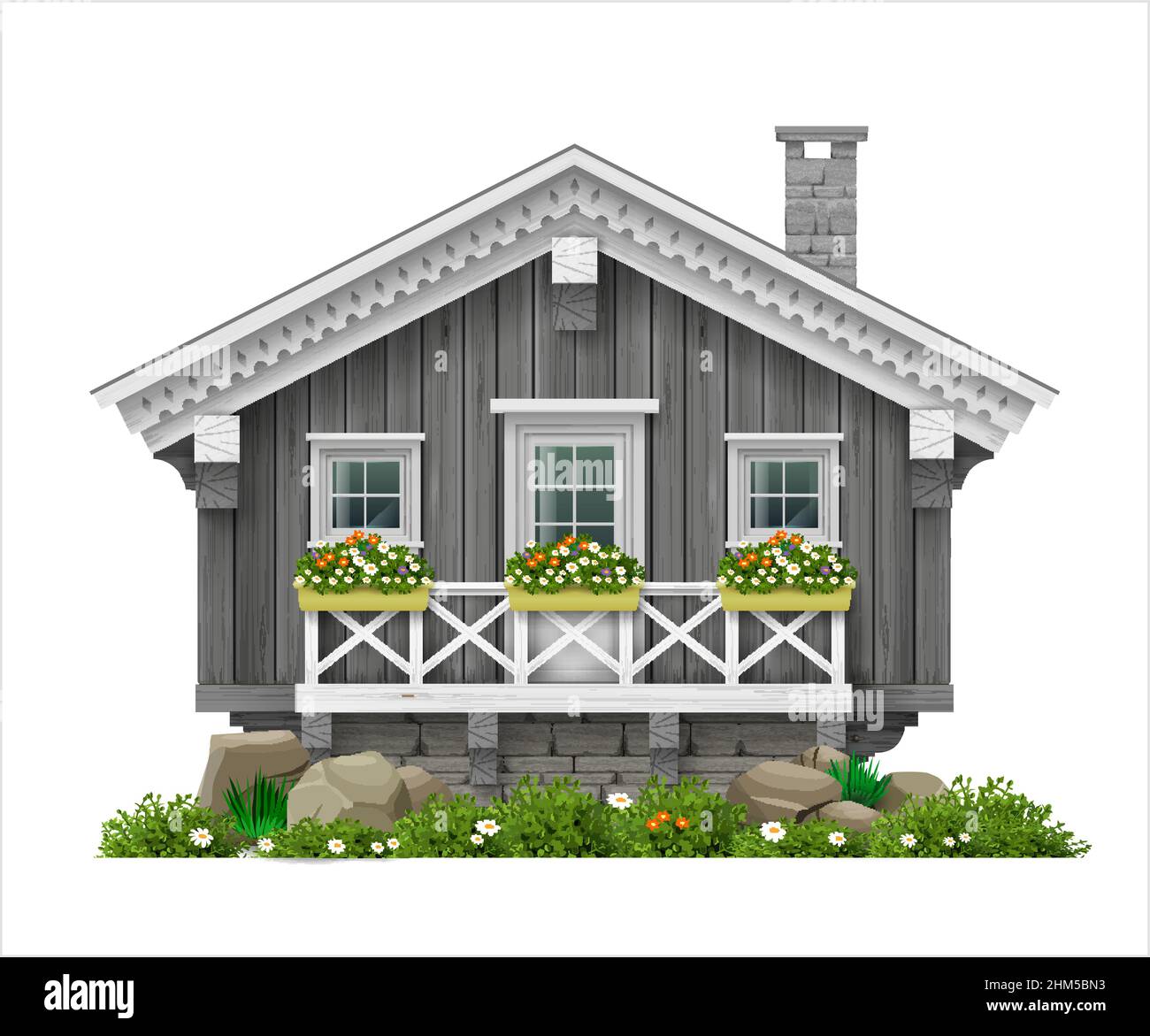Traditional Finnish Scandinavian wooden house Stock Vector Image & Art ...