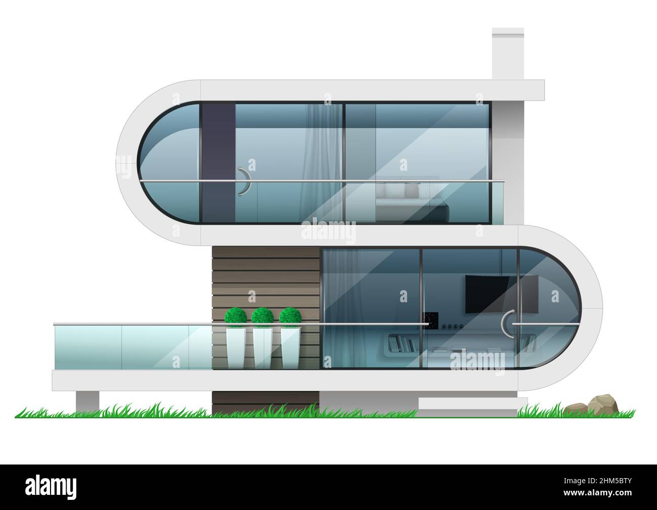 Futuristic house Cut Out Stock Images & Pictures - Alamy