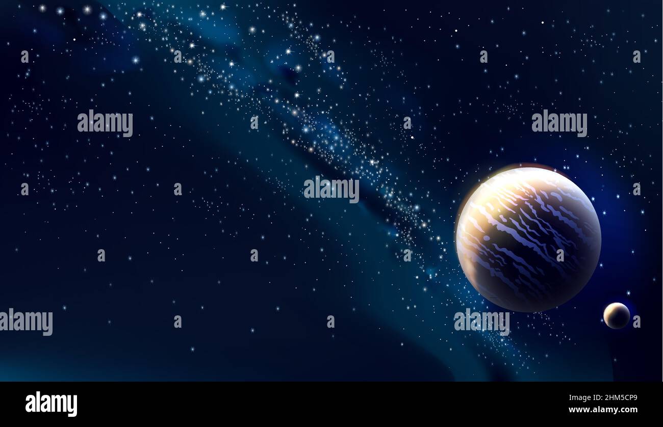 Vector background starry sky and milky way Stock Vector