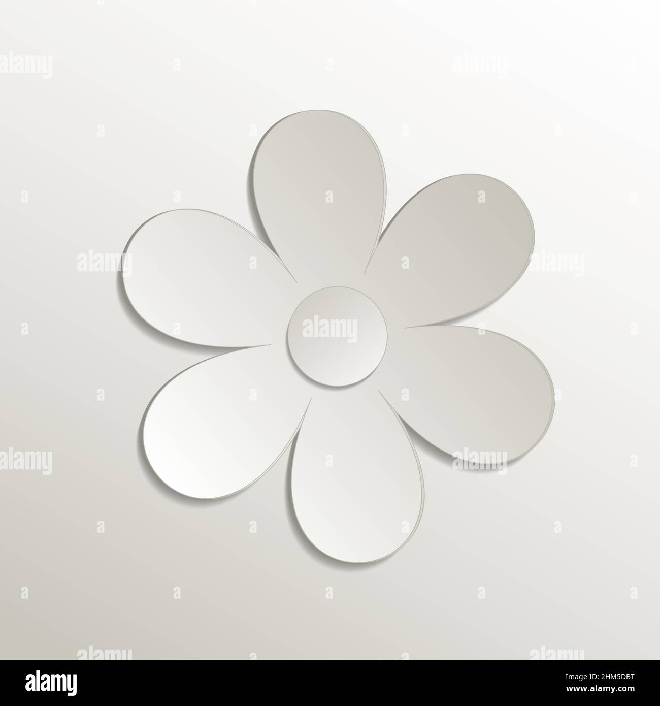 Flower icon, card paper 3D natural vector Stock Vector