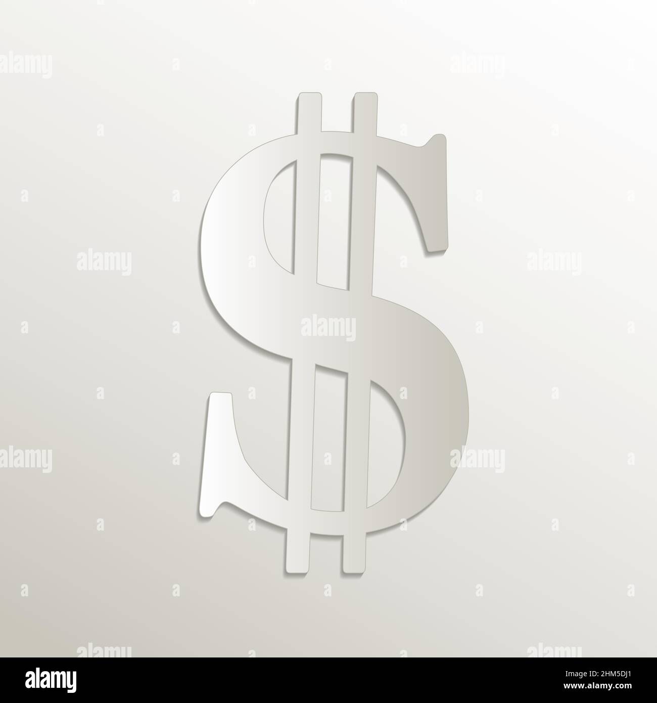 Dollar symbol icon, card paper 3D natural vector Stock Vector