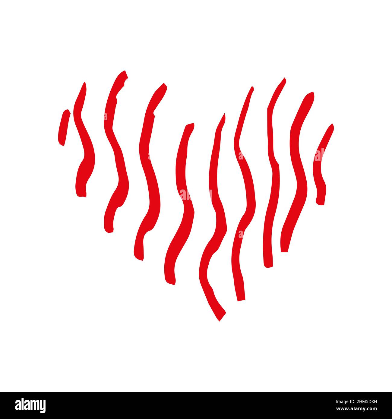 Heart hand drawn doodle, sketch red color, vector Stock Vector Image ...