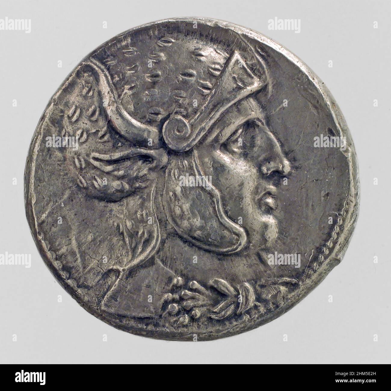 SELEUCUS I NICATOR (c 358 BC-281 BC) Macedonian Greek General on a coin in the collection of the New York Metropolitan Art Museum Stock Photo