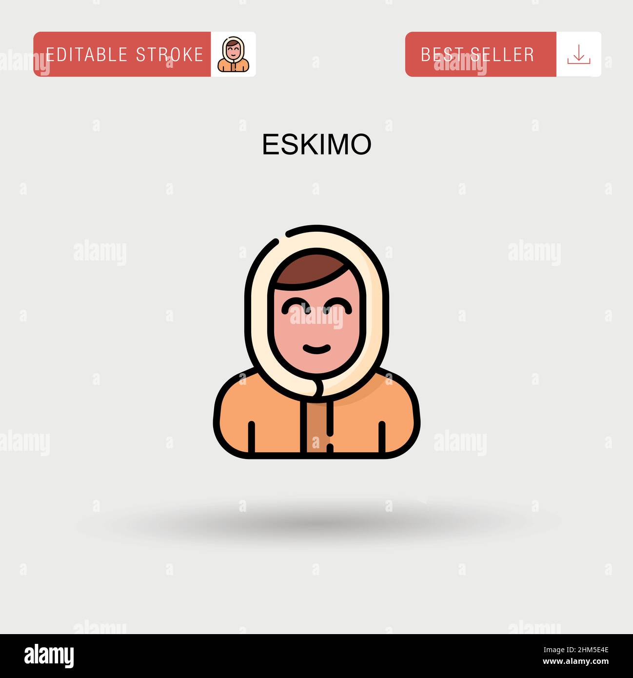 Eskimo Simple vector icon. Stock Vector