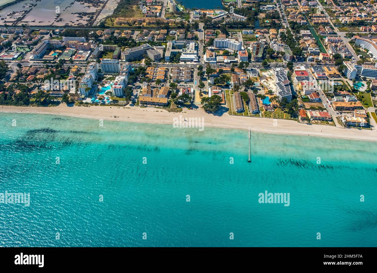 Aerial View Alcudia Turquoise Water On Alcudia Beach Platja D